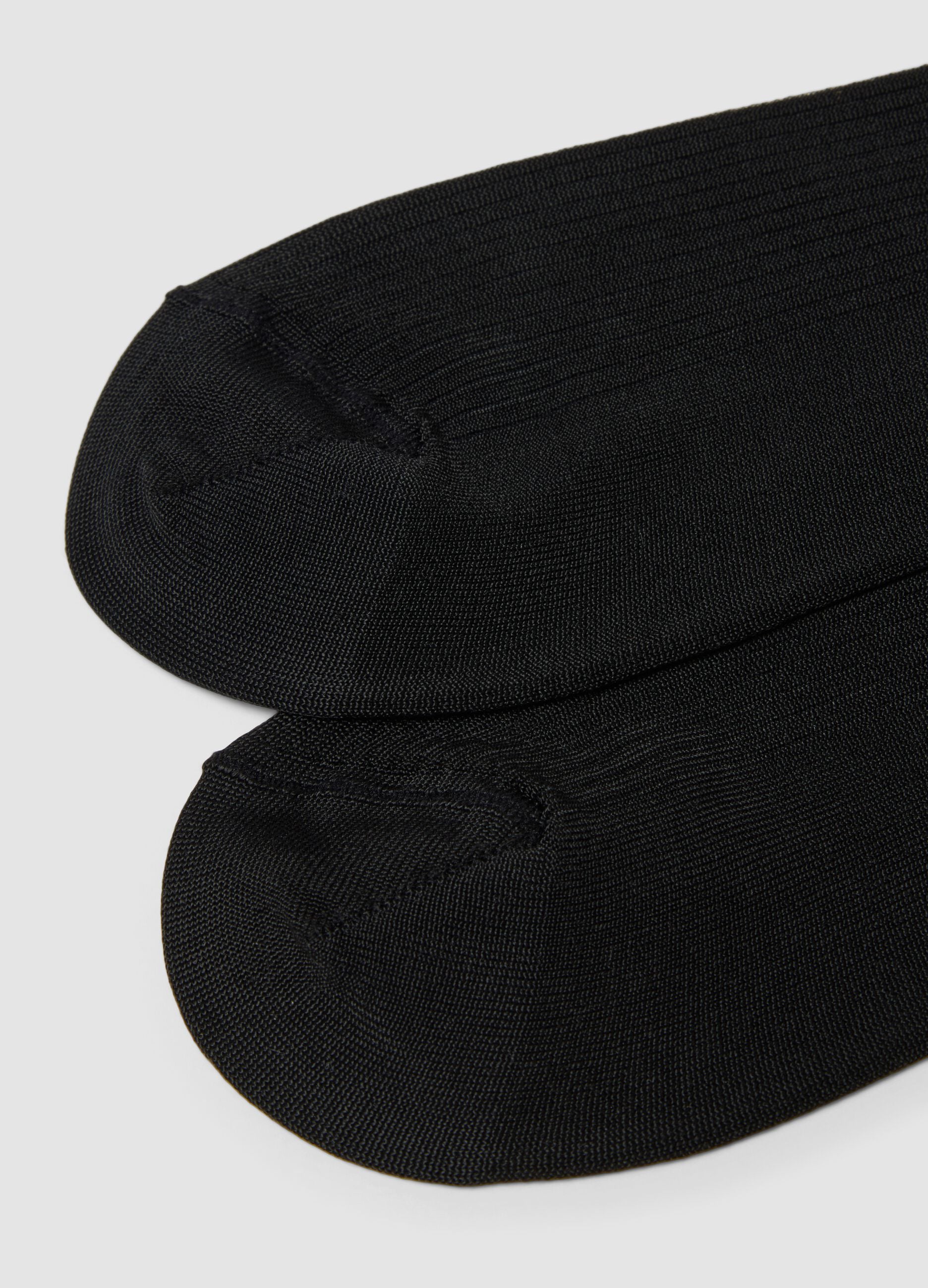 Long black stretch viscose socks