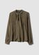 Brown pure viscose checked blouse_0