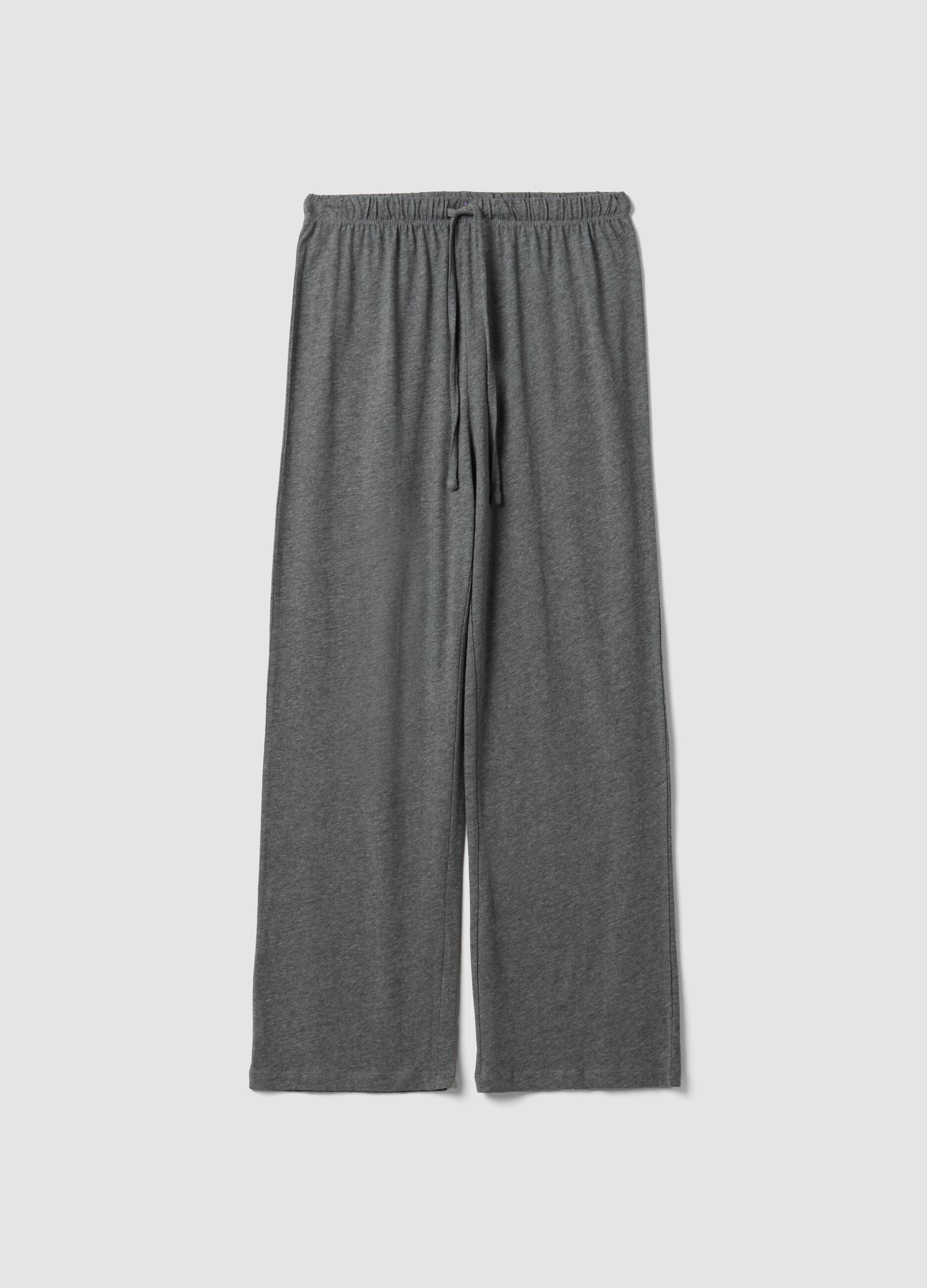 Grey cotton-viscose blend pyjama trousers