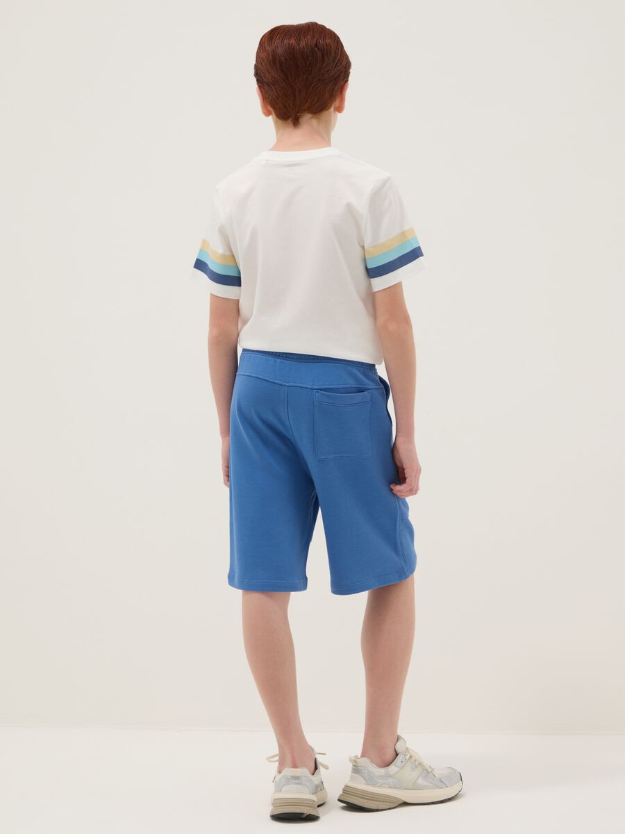 Boys' blue pure cotton shorts, comfort fit_1