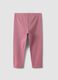 Purple slim-fit organic cotton blend leggings for baby girl_1