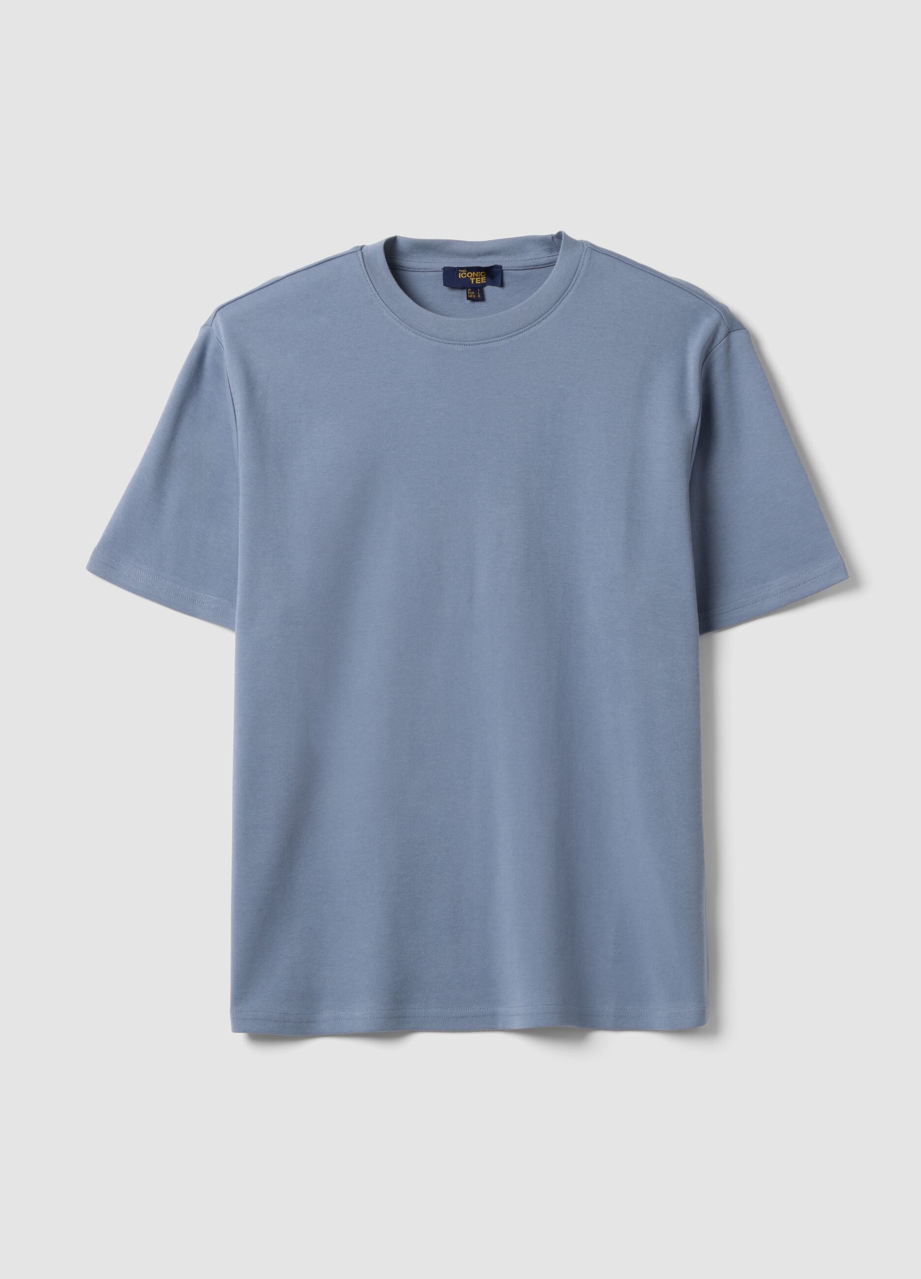 The Iconic Tee blue pure cotton short-sleeve T-shirt, relaxed fit