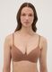 Brown padded triangle bra in stretch fabric_0