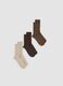 ALTAVIA STUDIO stretch cotton jersey brown socks (3-pack)_0