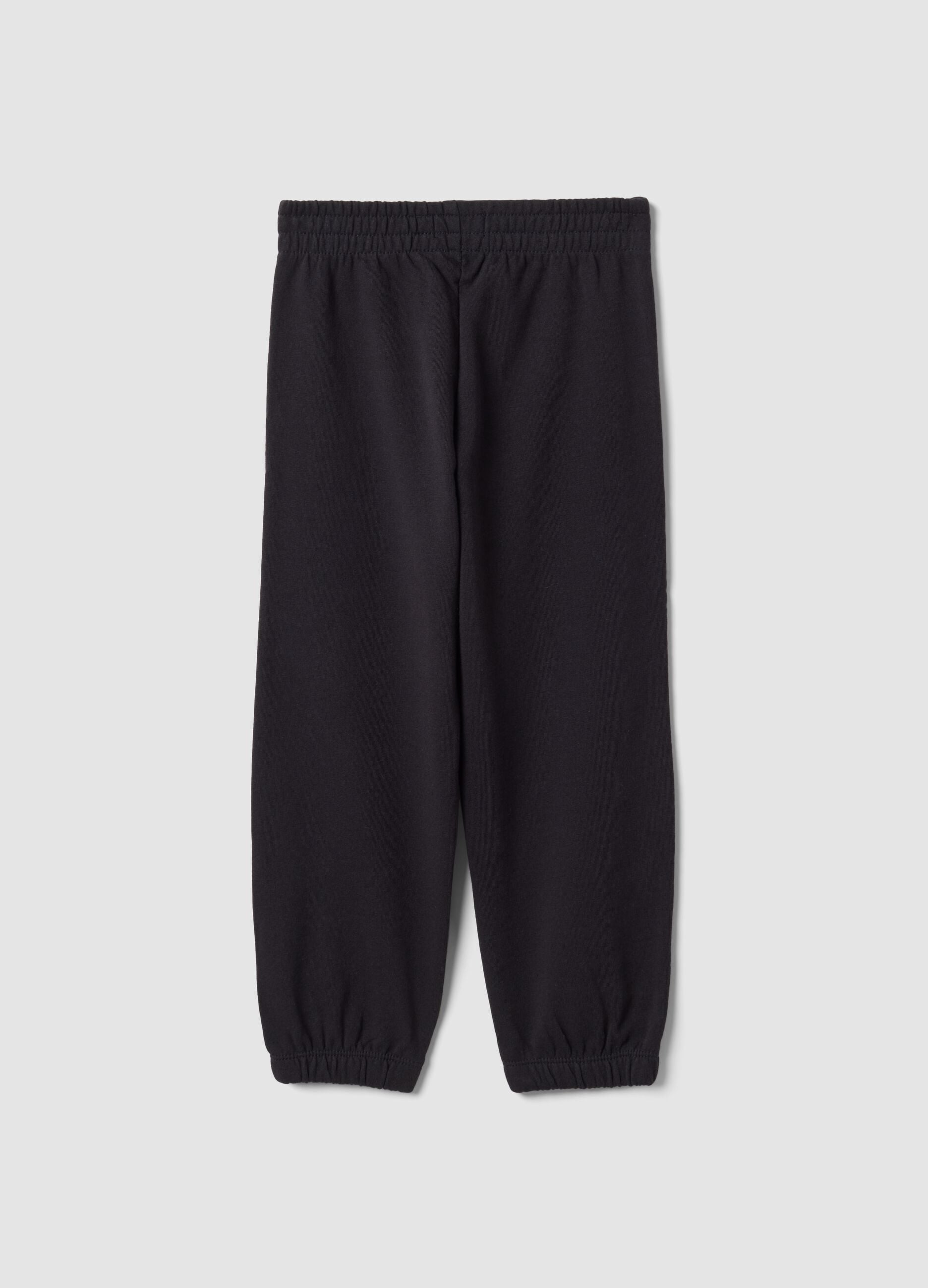 Black pure cotton regular-fit joggers for girls