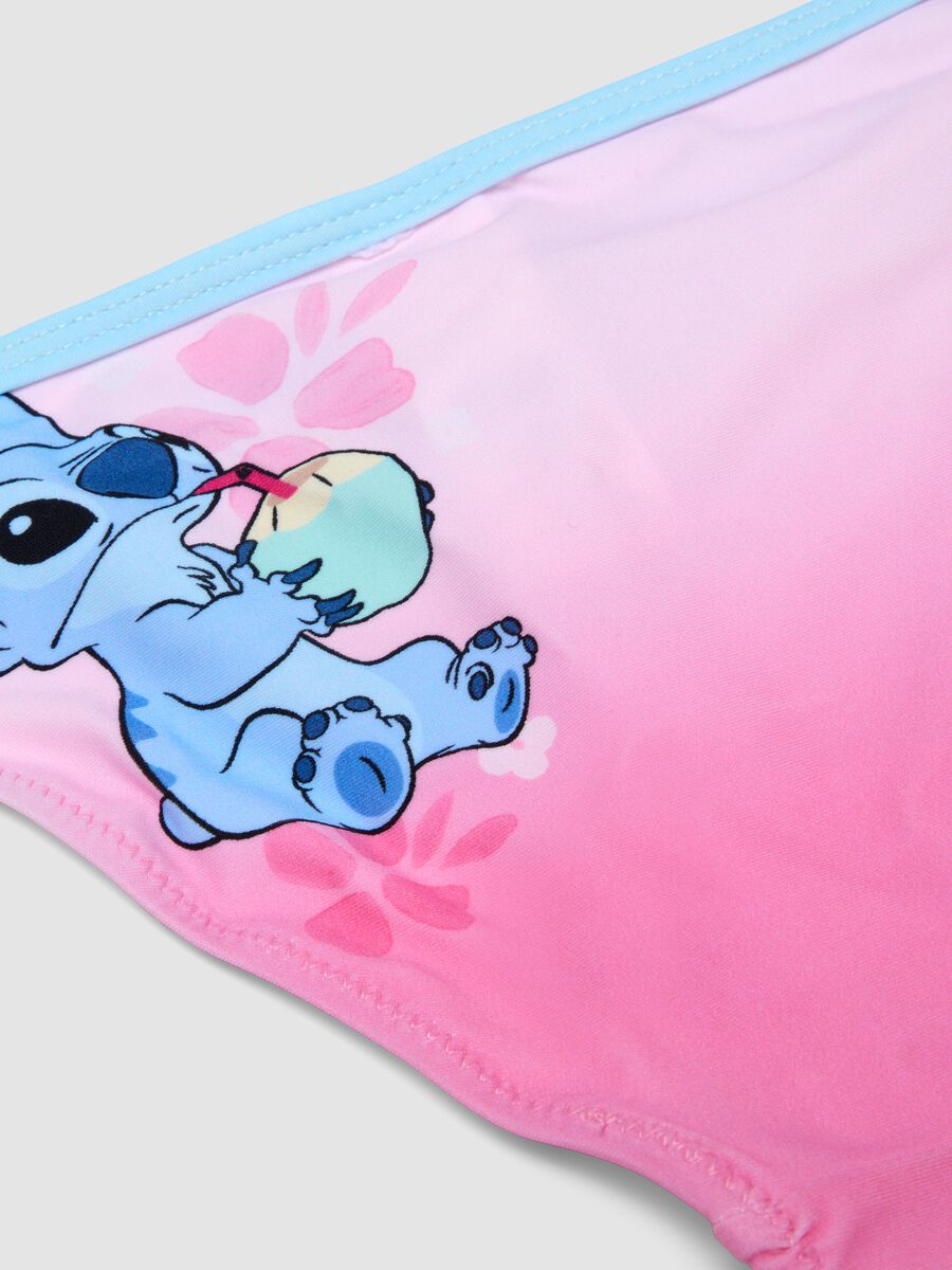 Bikini rosa in tessuto elasticizzato con stampa Stitch_3