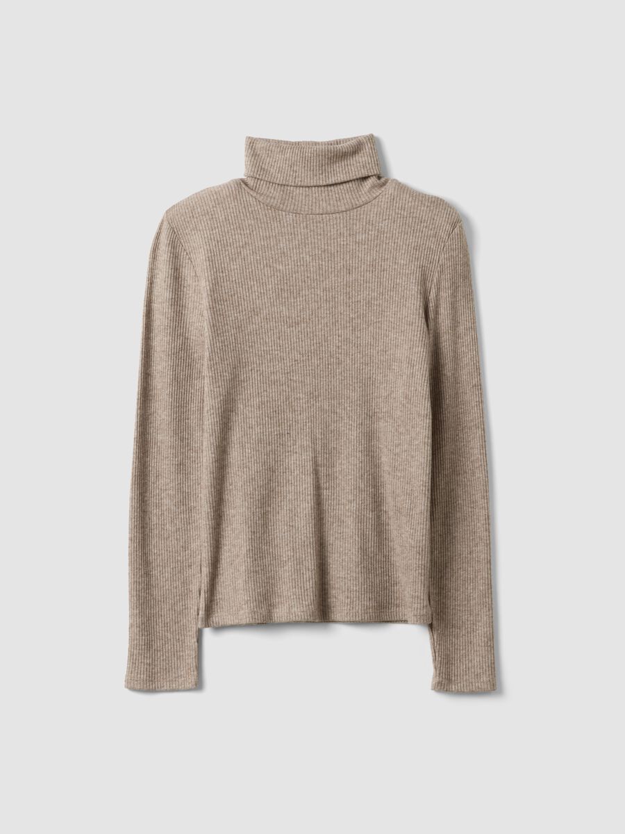 Beige ribbed viscose-blend crew-neck jumper_4