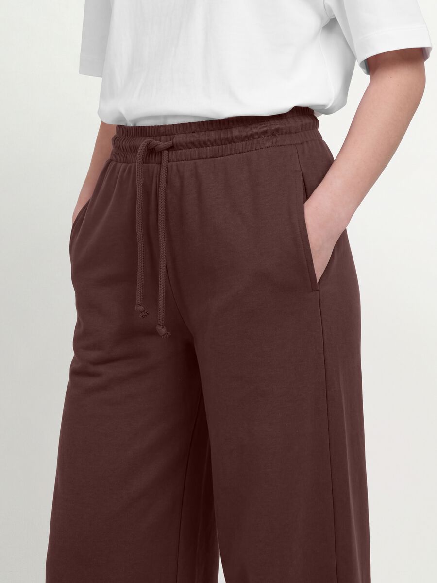 Brown baggy-fit pure cotton jogger trousers_1