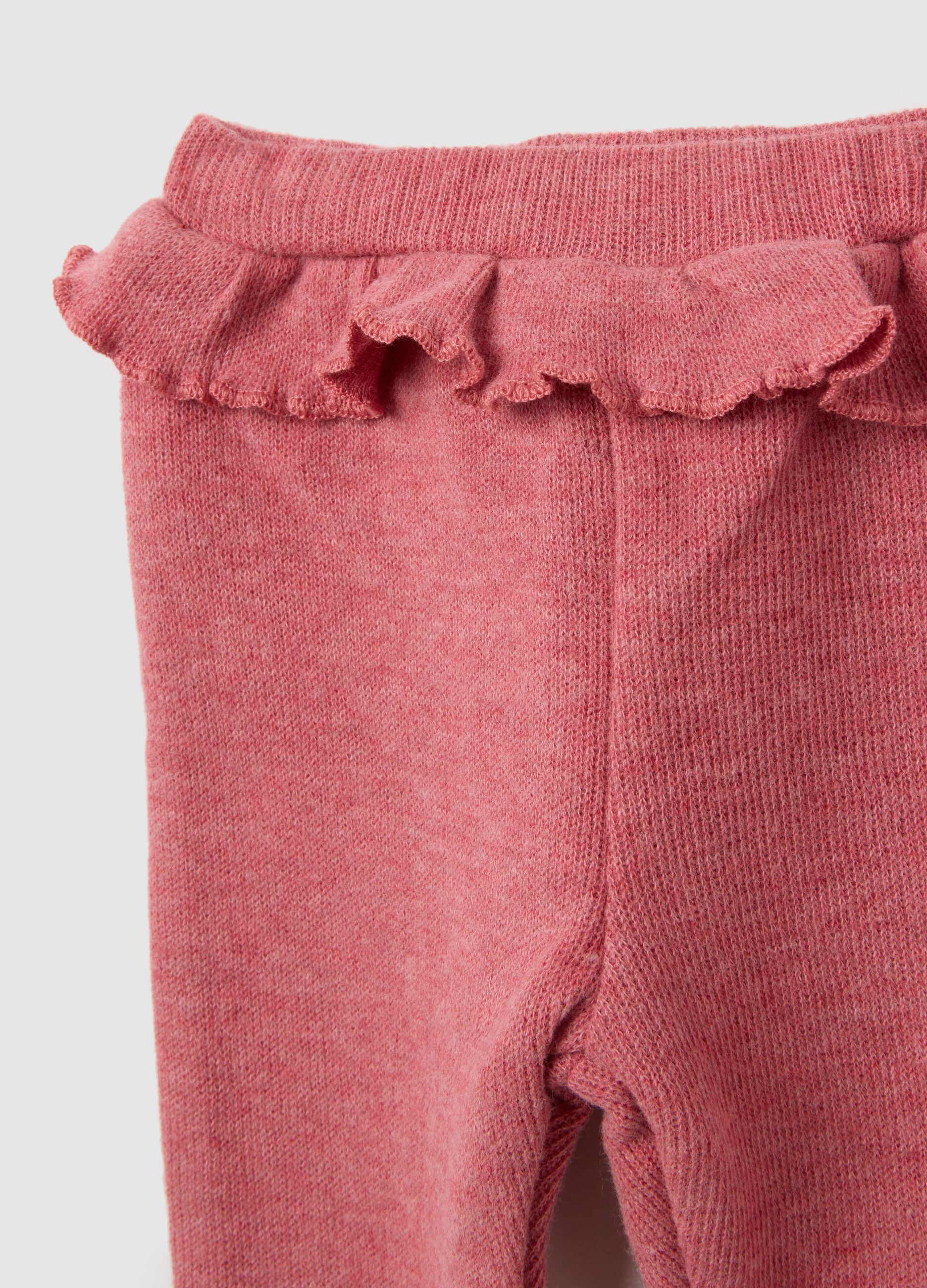 Baby Girl Pink Cotton Slim Fit Leggings