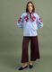 Light Blue Pure Cotton Poplin Shirt with Floral Embroidery, Regular Fit_1