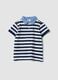 Blue striped stretch-cotton polo with classic collar_0