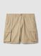 Beige pure cotton cargo shorts, regular fit_4