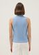 Sleeveless light blue viscose blend polo slim fit with buttons_2