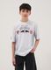 White oversized fit T-shirt with Red Bulls logo_0