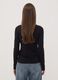 Black stretch viscose slim-fit T-shirt with front ruching_3
