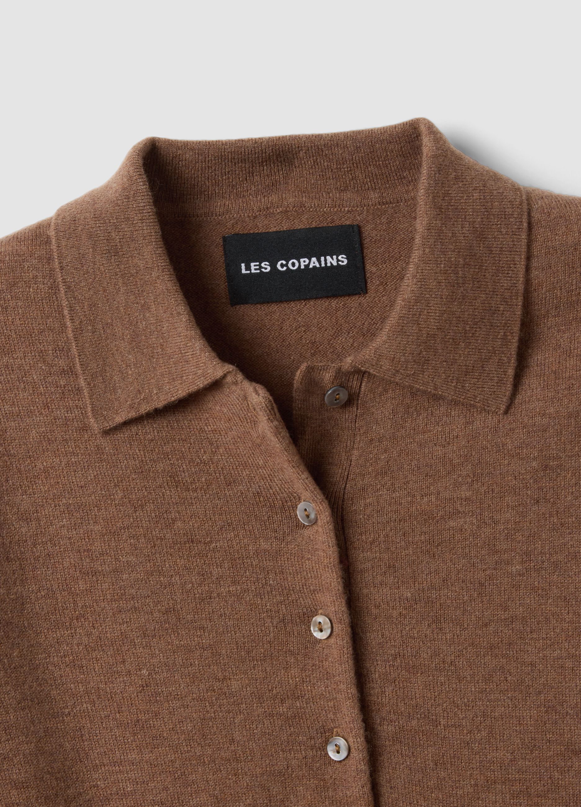 Brown pure wool crew-neck jumper