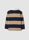 Blue striped polo shirt in pure organic cotton for baby boy_1