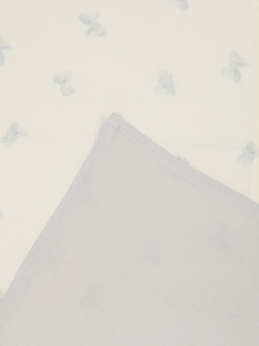 Two-pack of grey and white pure cotton muslin cloths for newborns_1