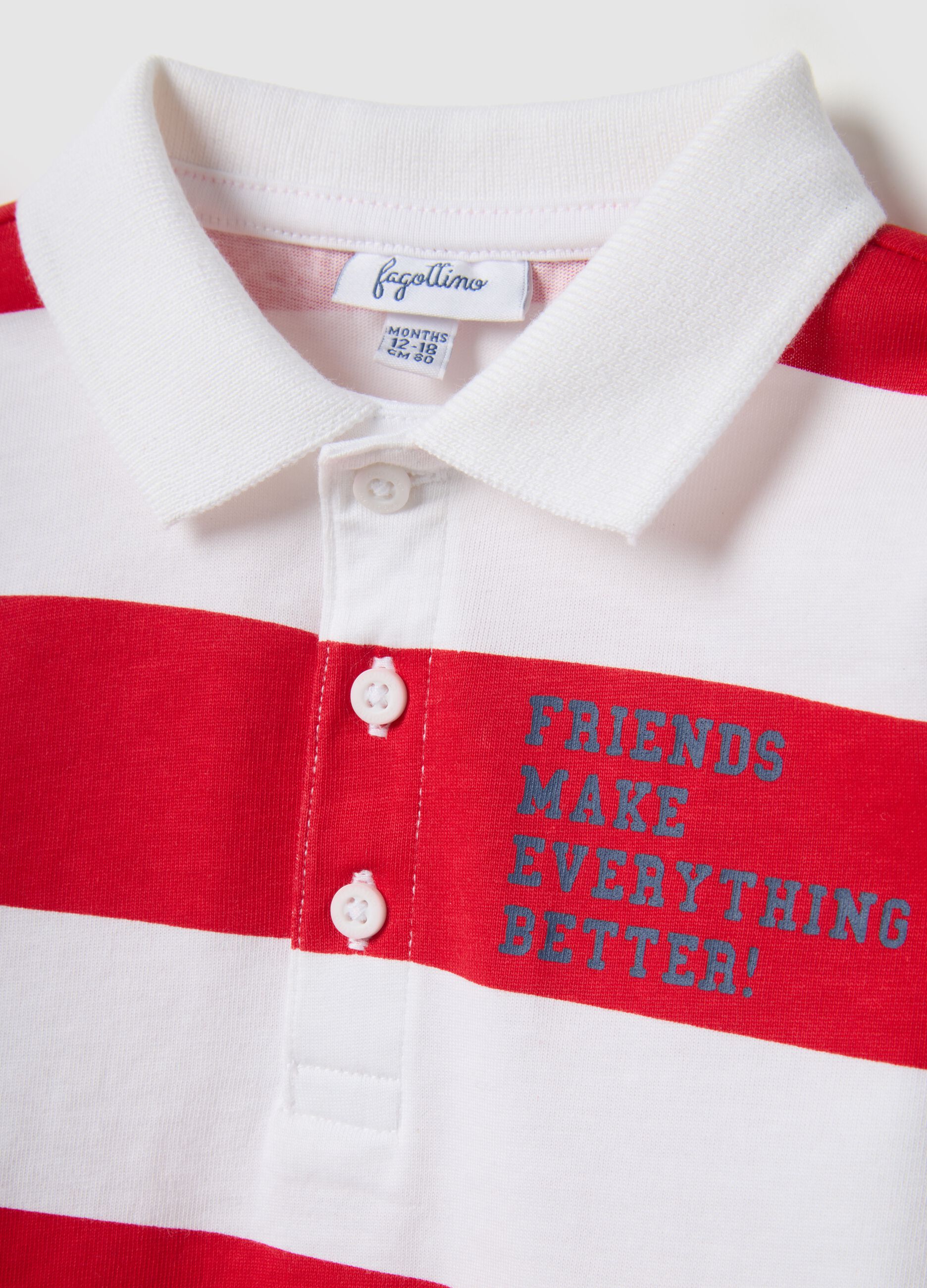 Multicolour stripe polo in pure cotton for boys regular fit