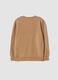 Beige pure wool jumper with jacquard crew neck_2