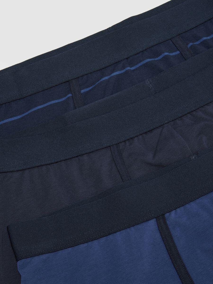 Tripack boxer midi in cotone organico elasticizzato blu regular fit_5