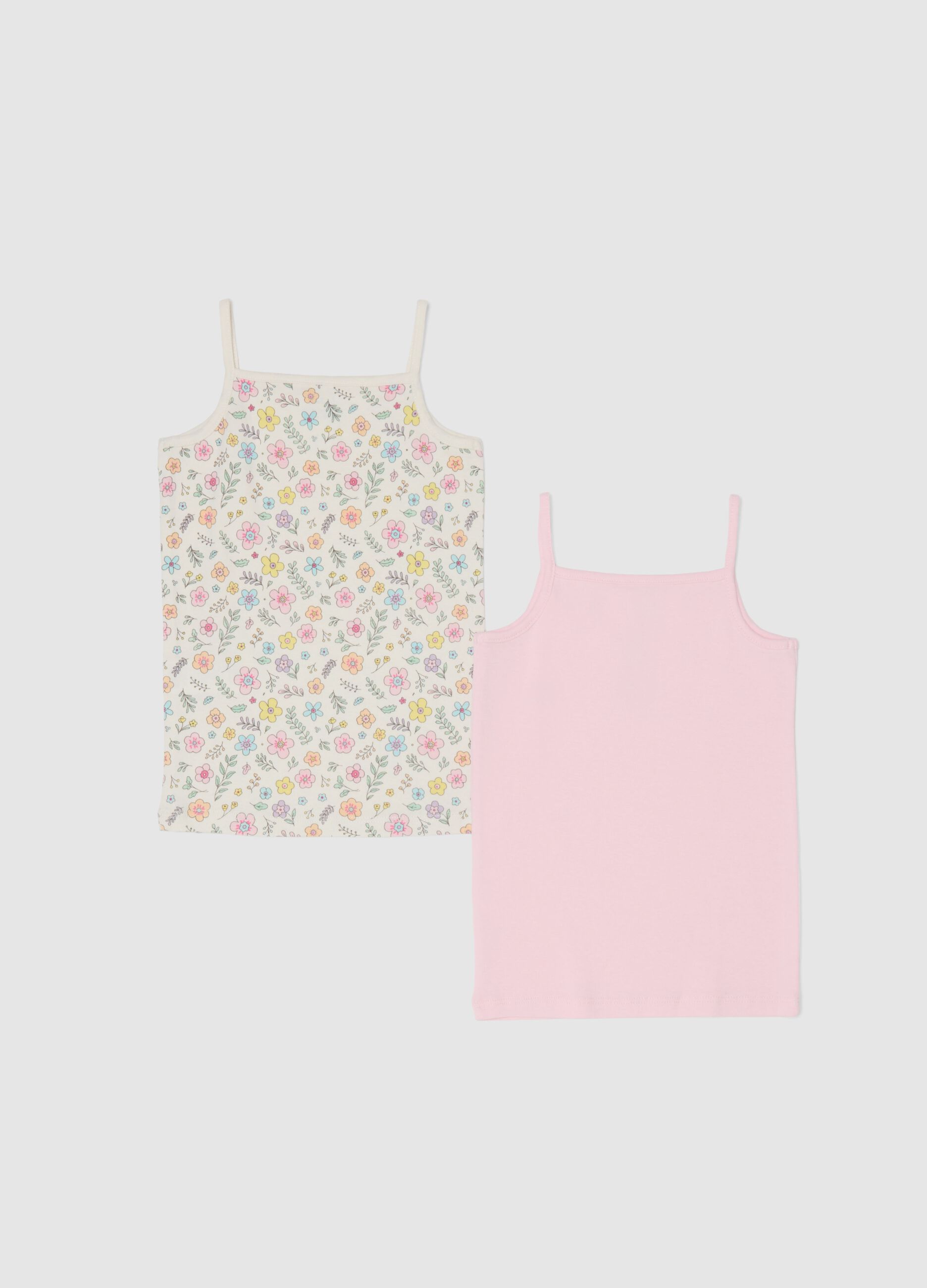 Twin Pack Multi-colour Pure Cotton Baby Girl Dresses with Flowers