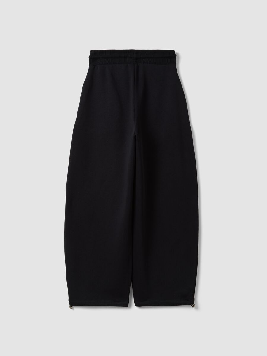 Black cotton-blend baggy-fit jogger trousers_1