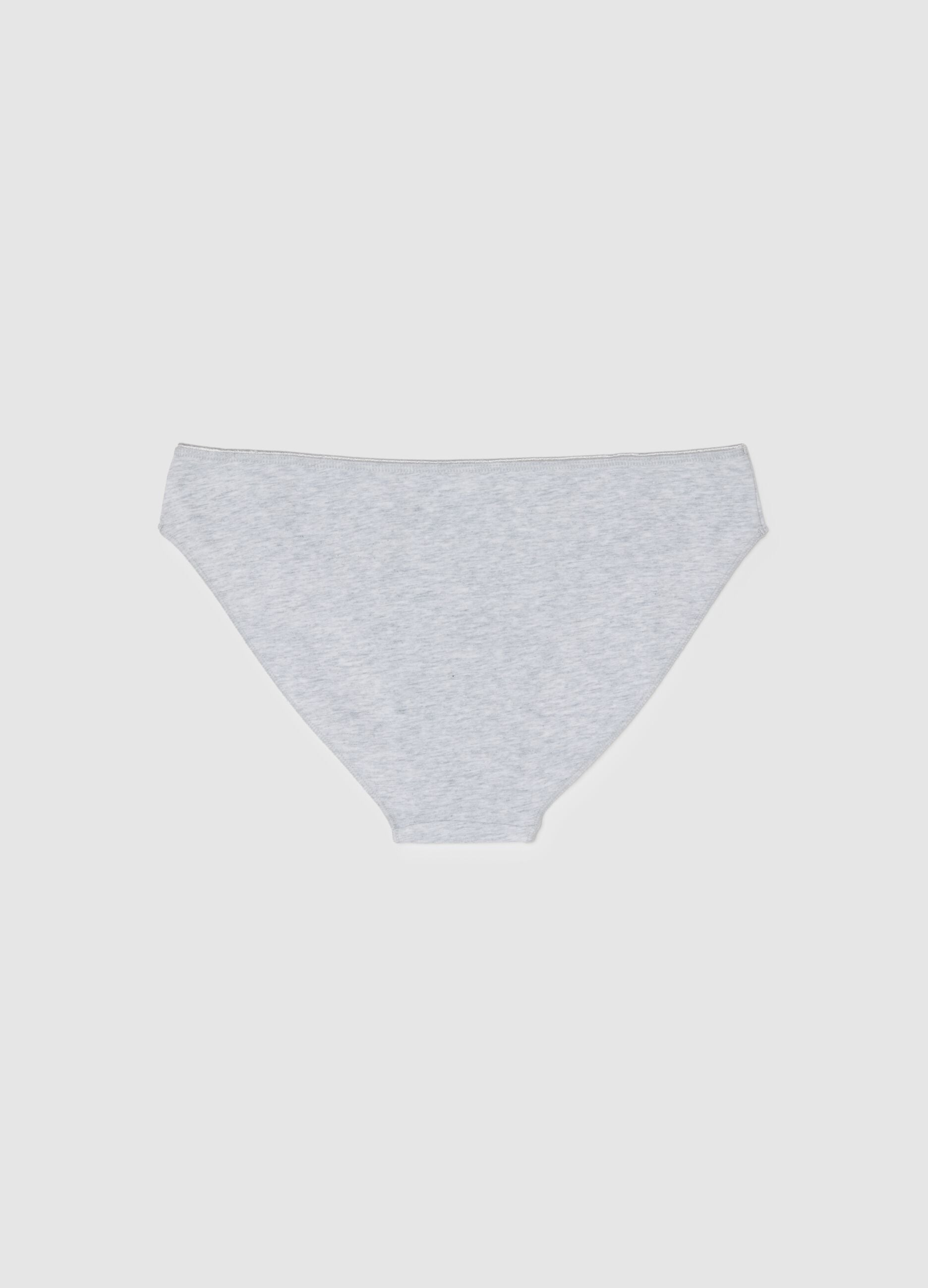 Girls' Grey Stretch Cotton Briefs with Regular Fit