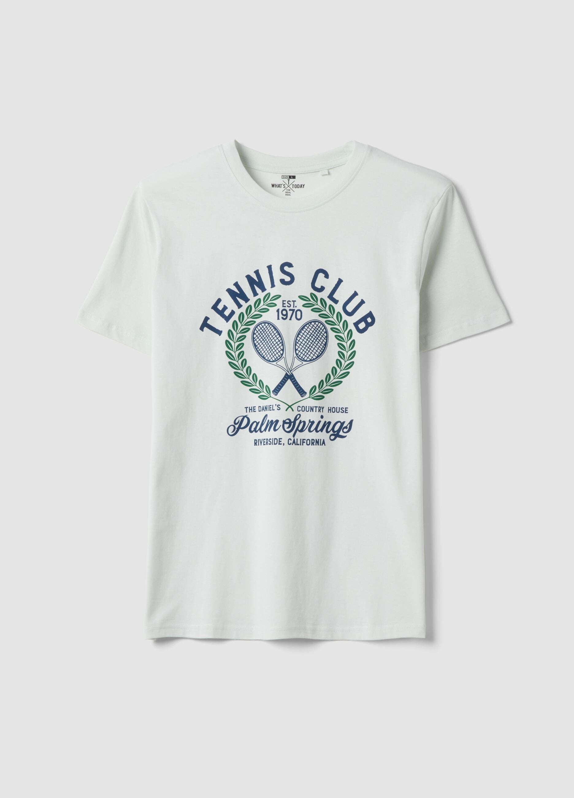 White printed pure cotton regular-fit T-shirt
