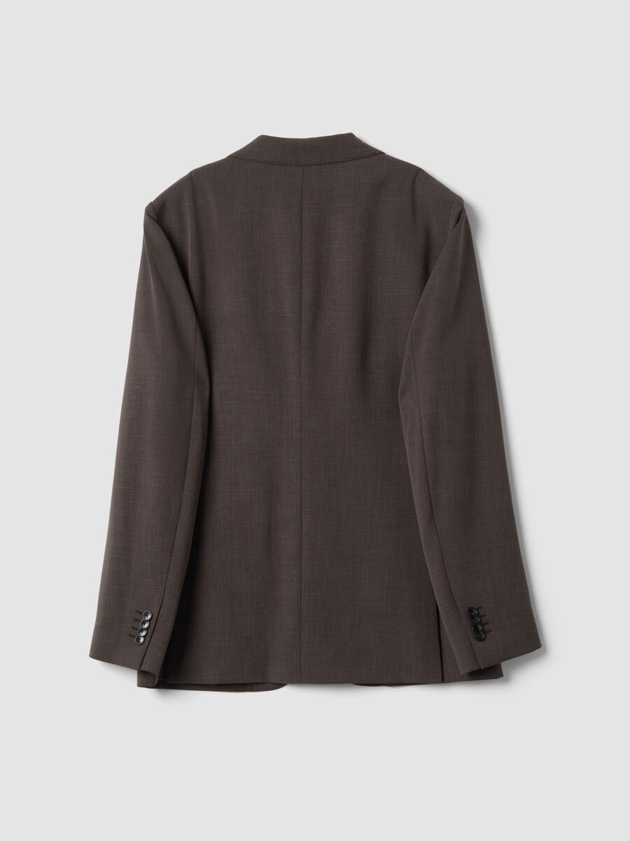 Blazer marrone in viscosa elasticizzata_2