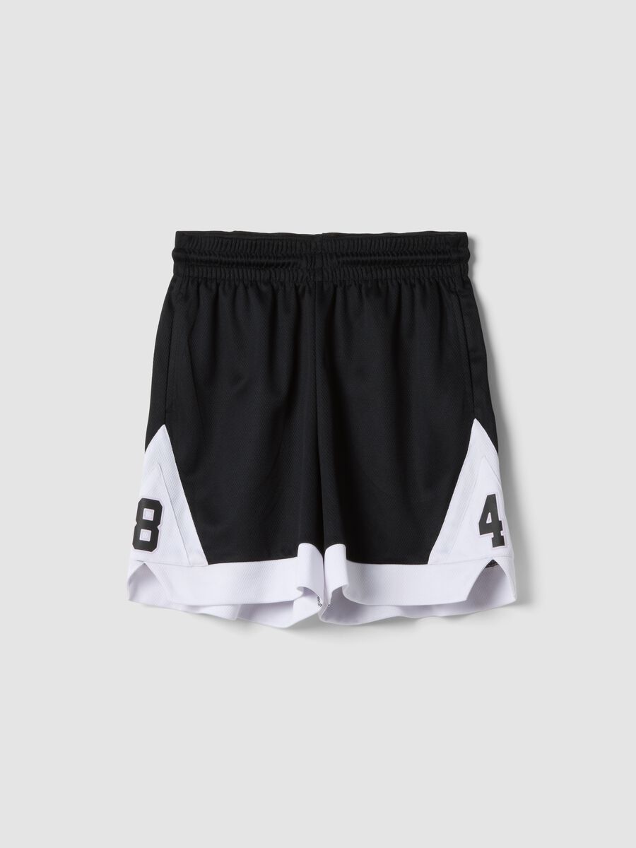 Black sporty shorts with white inserts_3