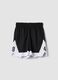 Black sporty shorts with white inserts_3