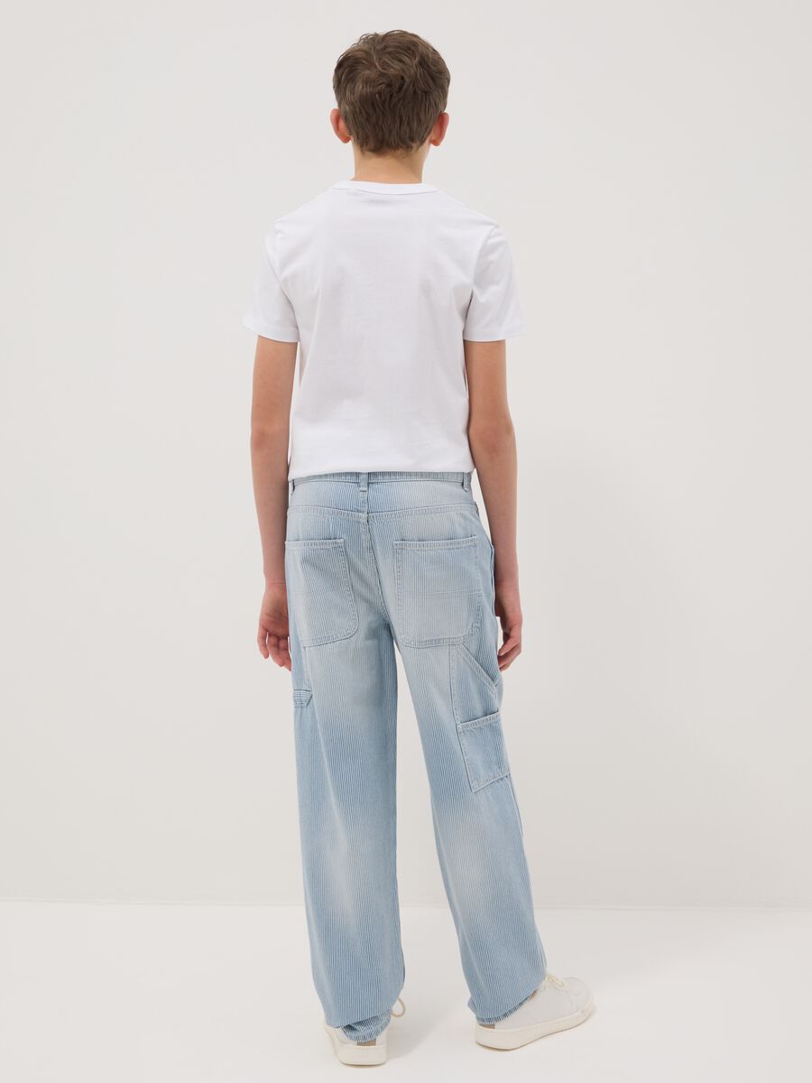 Jeans in puro cotone azzurro da ragazzo relaxed fit_2