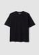 Black crew-neck T-shirt in stretch cotton-modal blend, regular fit_4