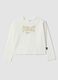 White long-sleeved stretch cotton T-shirt with print_0