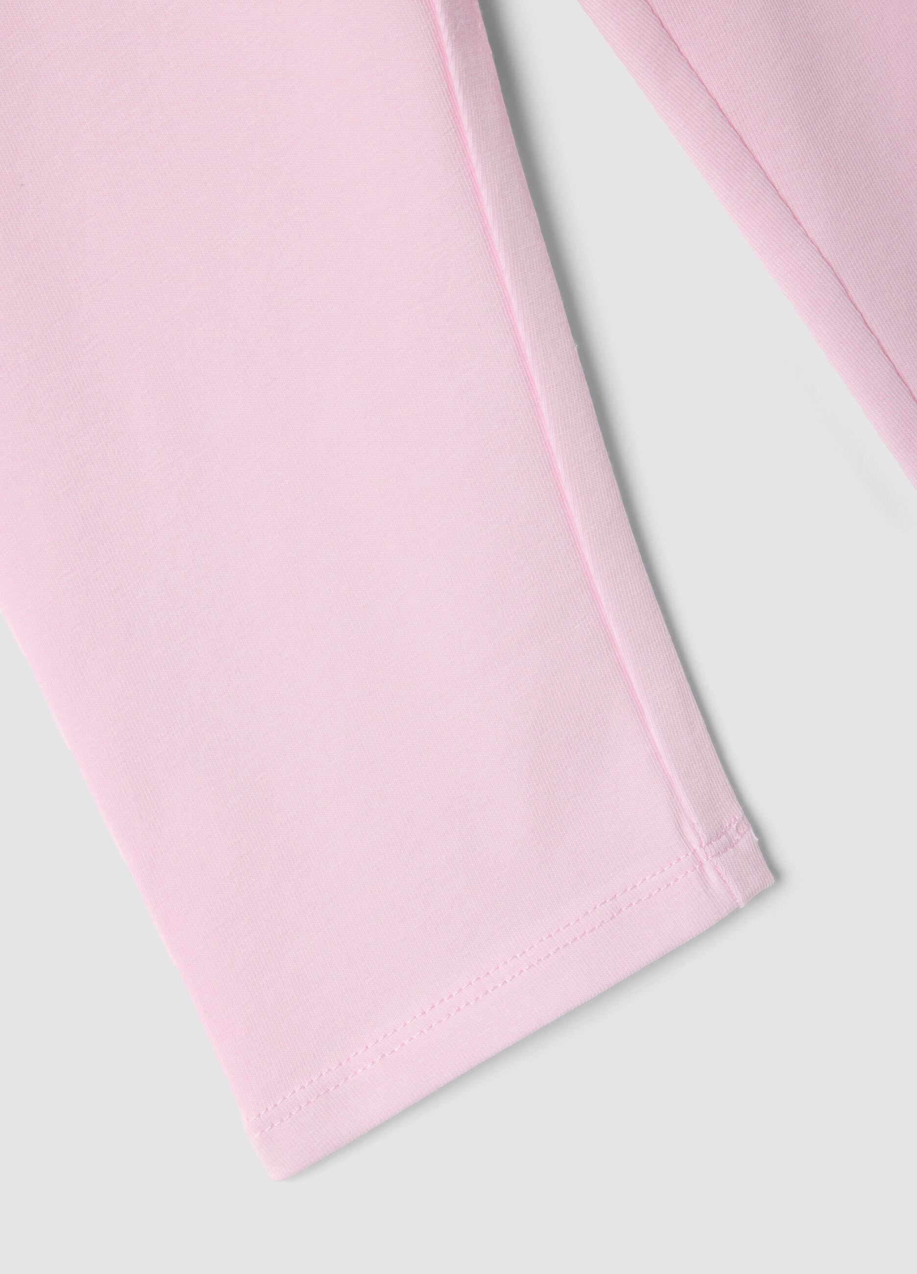 Pink slim fit stretch cotton leggings for girls