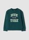 Green crew-neck sweatshirt in a cotton-viscose blend_0