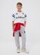 Grey pure cotton joggers with print, comfort fit for boys_0