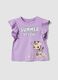 Purple organic cotton top with frills_0