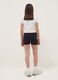 Girls&rsquo; slim-fit black stretch organic cotton shorts_1