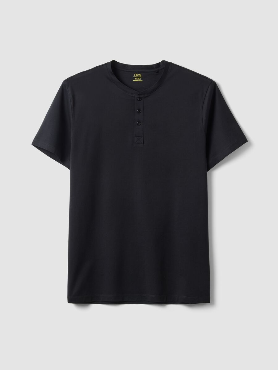Black mercerised pure cotton regular-fit T-shirt_4