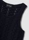 Blue pure-cotton crochet tank top_5