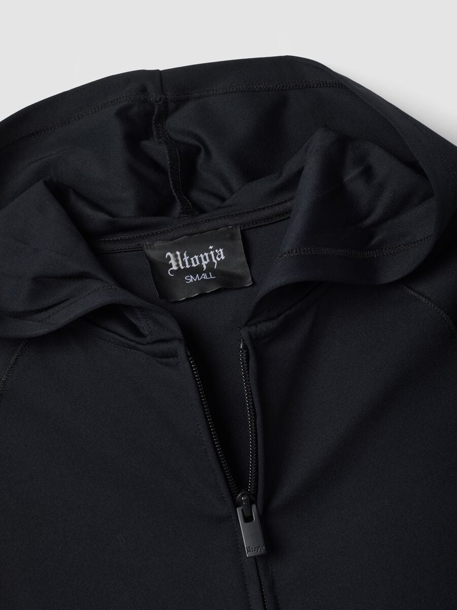 Black Fitted Full-Zip Yoga Hoodie_8