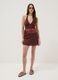 Brown viscose-linen blend mini dress, regular fit_0