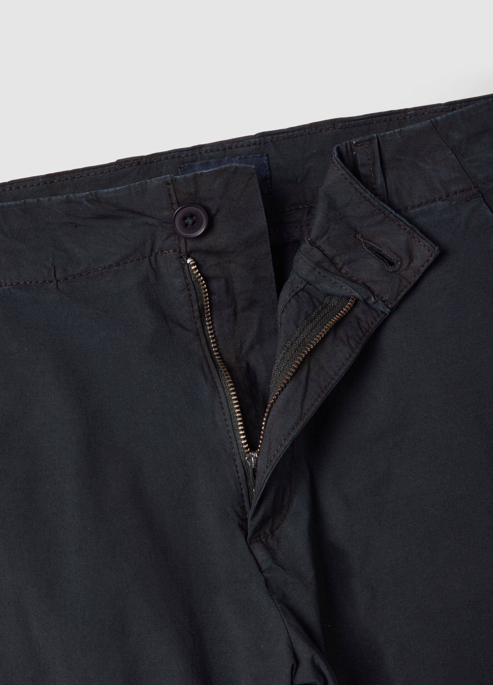 Black slim fit stretch cotton chino trousers