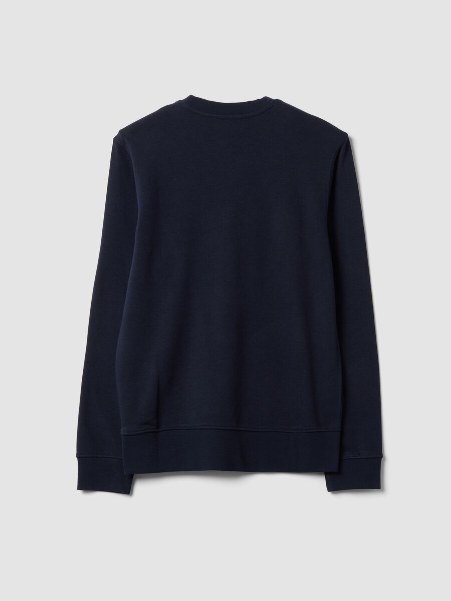 Blue crew-neck sweatshirt in cotton blend, regular fit_1