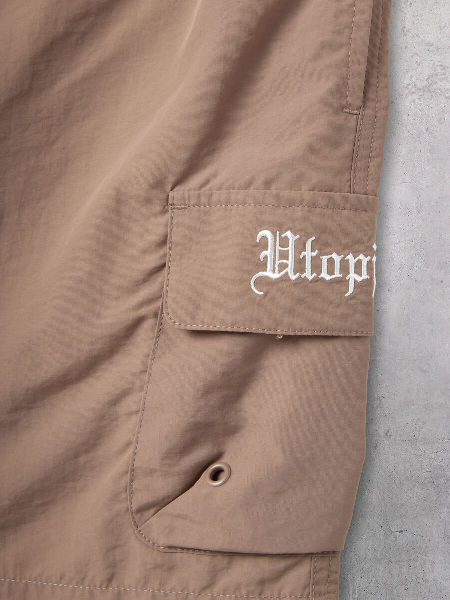 Mocha Cargo Swim Shorts_7