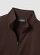 Brown cotton-blend sweatshirt with crew neck and zip, regular fit_5