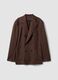 Brown pure linen regular-fit blazer_4