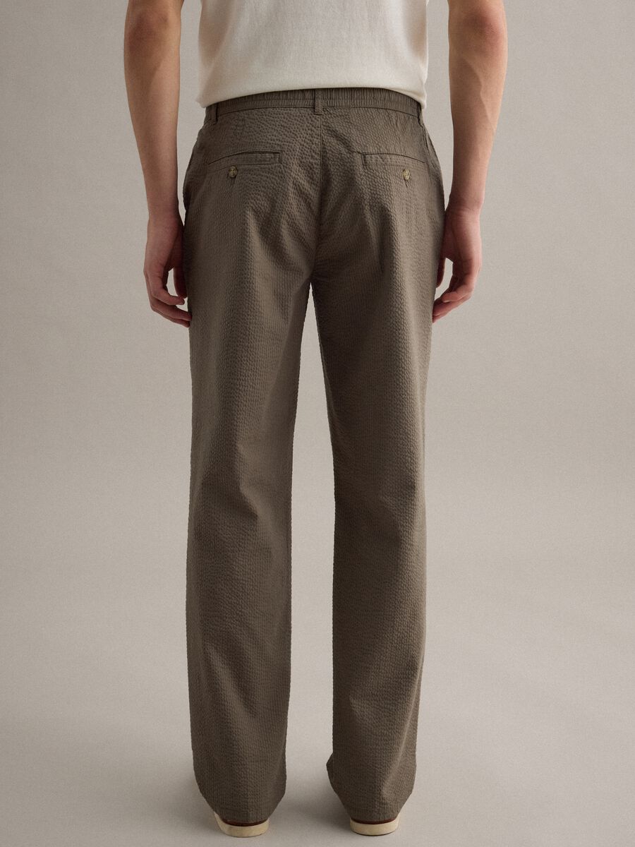 Pantaloni chino in cotone elasticizzato marrone regular fit_2